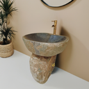 Marblebee Natural Stone pedestal basin sink