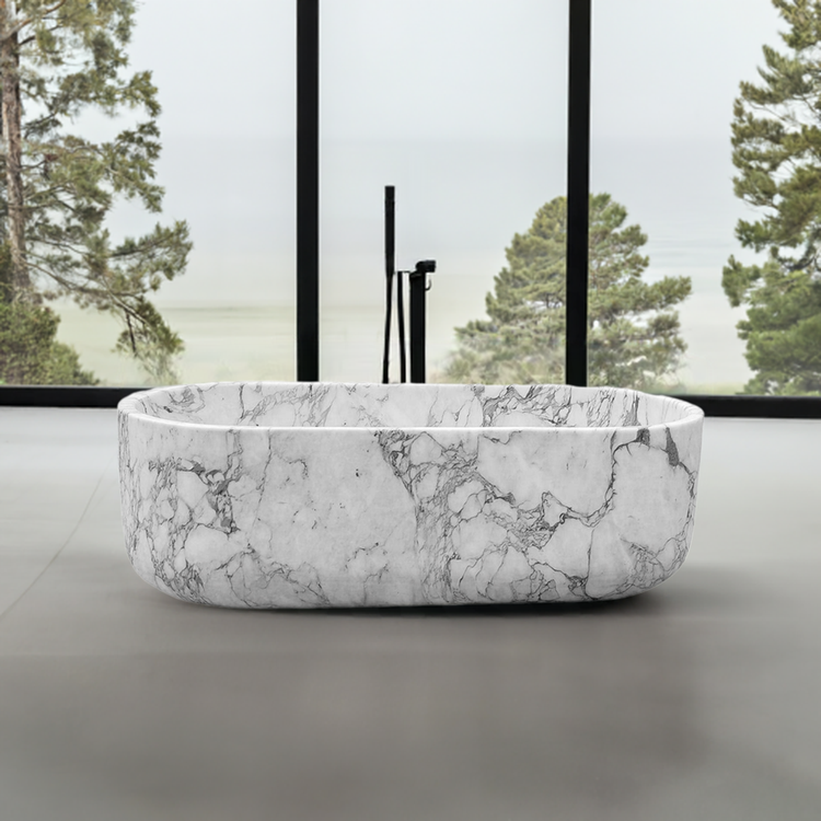 Marblebee White Marble Soaking Tub