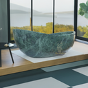 Marblebee double slipper bathtub made by green marble