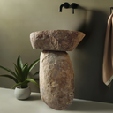 Marblebee natural stone black freestanding sinks