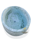 Marblebee Hand-Carved Luxury Bathtub in Rare Green and Blue Marble