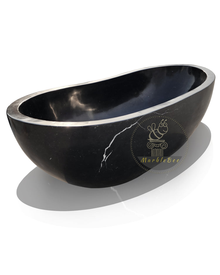 Marblebee Stone Bath Made from Nero Marquina Black Marble