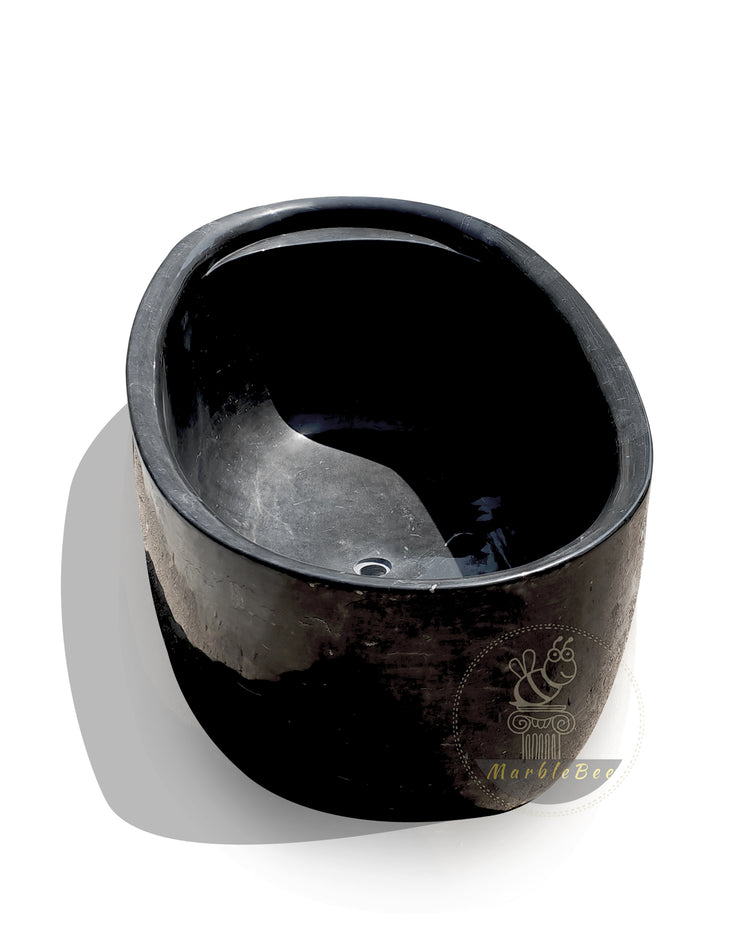 Marblebee marble tub hand-carved by pure black marble