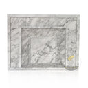 Modern Marble fireplace White Arabescato
