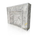 Modern Marble fireplace White Arabescato