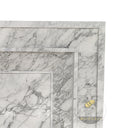 Modern Marble fireplace White Arabescato