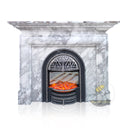 Tall Arabescato Marble Fireplace