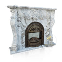 Large White Marble Arabescato Fireplace