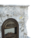 Large White Marble Arabescato Fireplace
