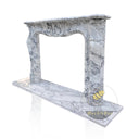 Marble Mantel Hand-Carved Baroque 47" Tall