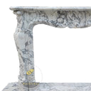 Marble Mantel Hand-Carved Baroque 47" Tall