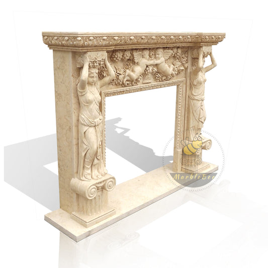 Honed Marble Fireplace Surround Antique Style