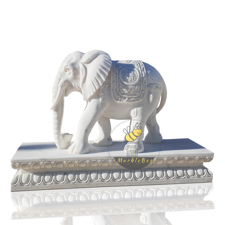 White marble elephant life-size customization 