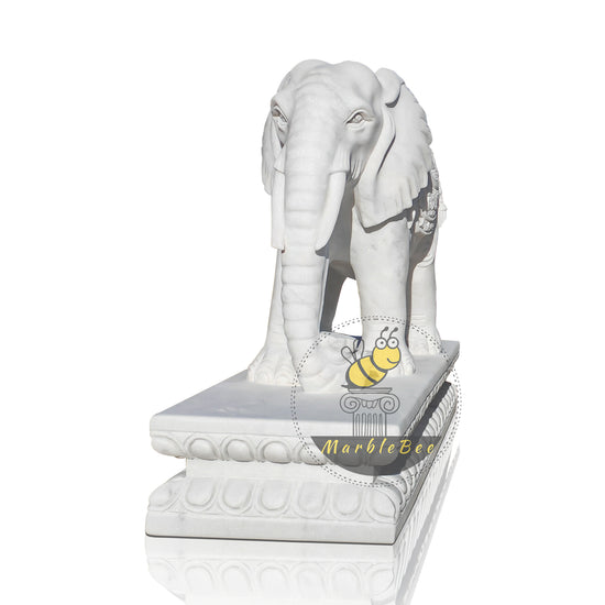 White marble elephant life-size customization 