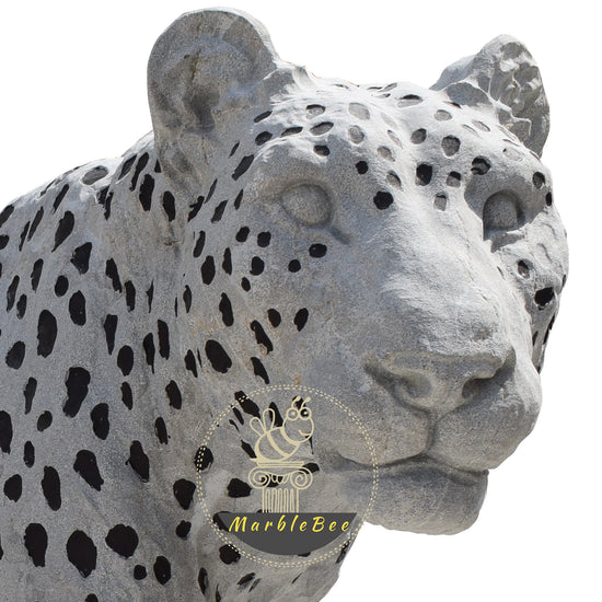 Life size large marble leopard statue