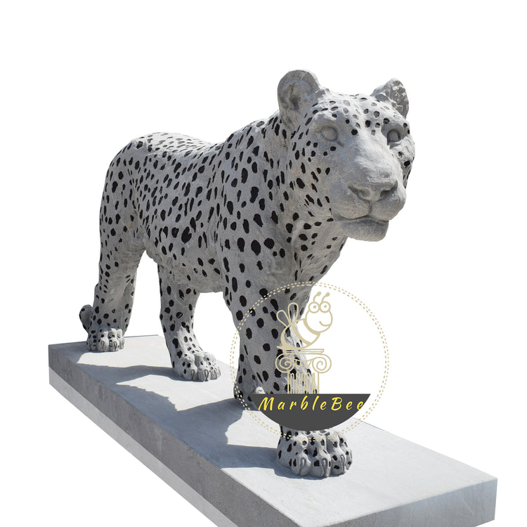 Life size large marble leopard statue