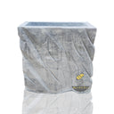 Marble Sink Pedestal Chiseled Grey Marble 33.5" Tall