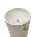 Travertine Pedestal Sink Elegant Round 33.5" Tall