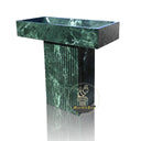 Prada Green Marble Monolithic Basin Sink 34" Tall 35.8" Width