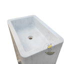 White Marble Pedestal Sink Classic 33.5" Tall