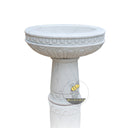 White Marble Basin With Column-Shaped Pedestal 32" Tall