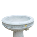 White Marble Basin With Column-Shaped Pedestal 32" Tall