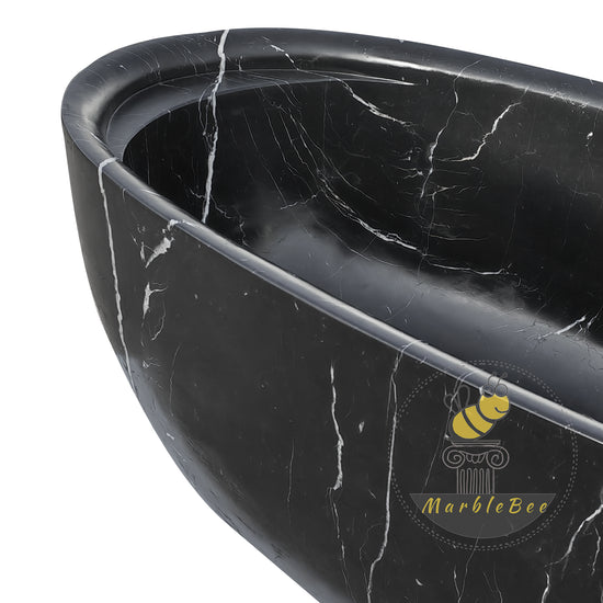 Nero Marquina marble bathtub