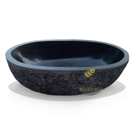 Limestone Bathtub-Black Stone