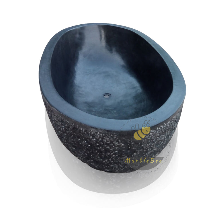 Limestone Bathtub-Black Stone