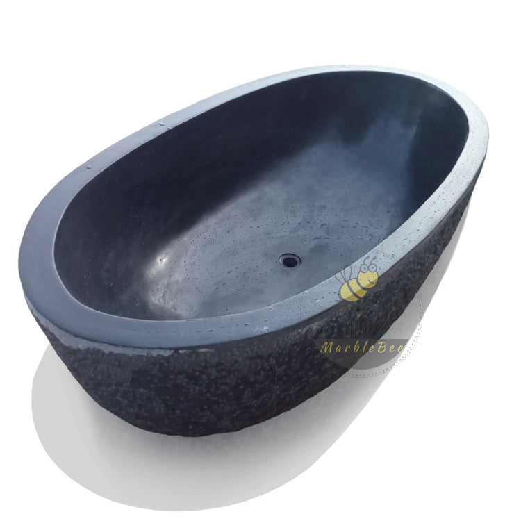 Limestone Bathtub-Black Stone