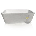 White Marble Bath with Modern Rectangular Design