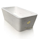 White Marble Bath with Modern Rectangular Design