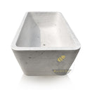 White Marble Bath with Modern Rectangular Design
