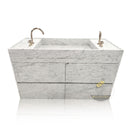 Floating Marble Vanity with custom drawers Italy Arabescato Marble