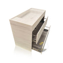 Premium Marble Vanity with Drawer and Sink - Italy Duna White Marble