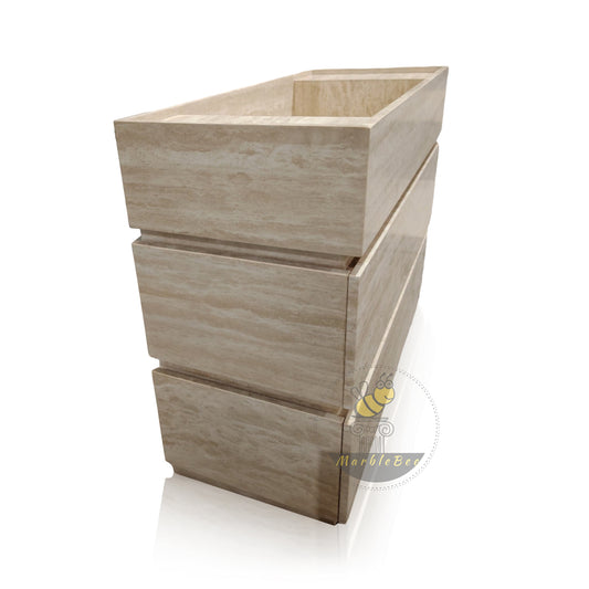 Travertine Bathroom Vanity with Drawer and Sink