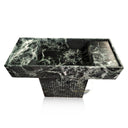 Marble Vanity with Single Sink - Green Verde Alpi Marble Pedestal Sink