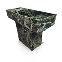 Marble Vanity with Single Sink - Green Verde Alpi Marble Pedestal Sink