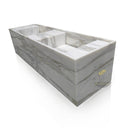 Marble vanity top with double sink and custom drawers