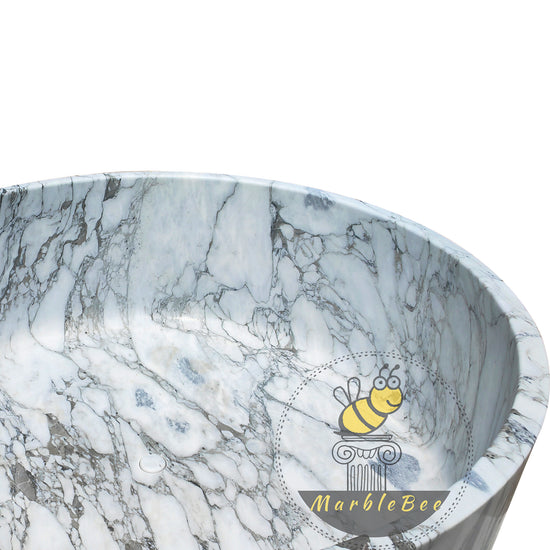 Calcutta white marble bathtub