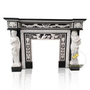 Luxury Property Investment Fireplace – White and Black Mix-Colored Marble Surround