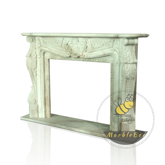 Elegant Light Pink Marble Fireplace 