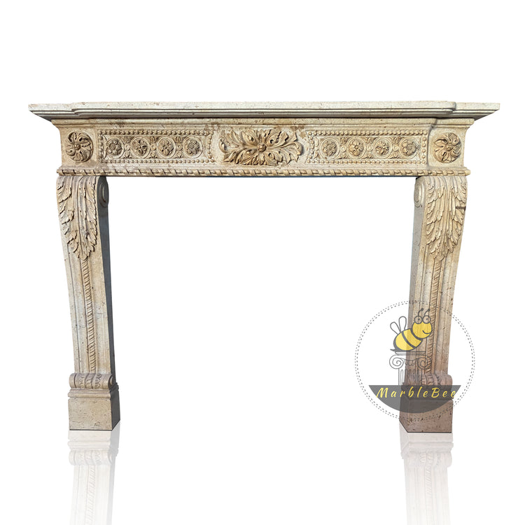 Elegant Floral Pattern Fireplace Mantel