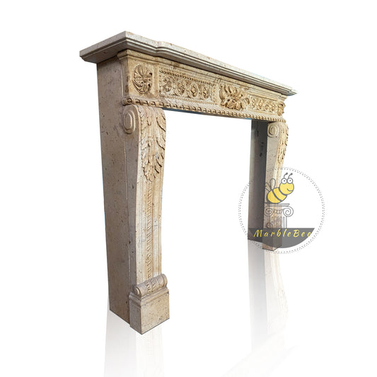 Elegant Floral Pattern Fireplace Mantel