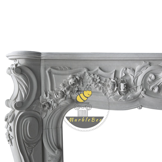 Marble fireplace mantel with curved corbel legs