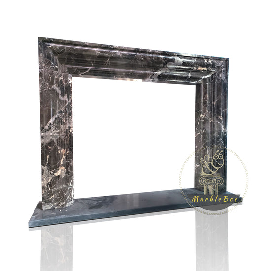 Marble fireplace customized for residential project directly from marble carving studio