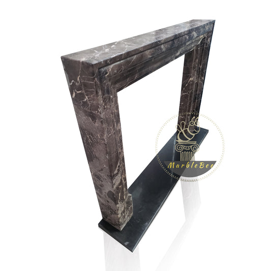 Marble fireplace customized for residential project directly from marble carving studio