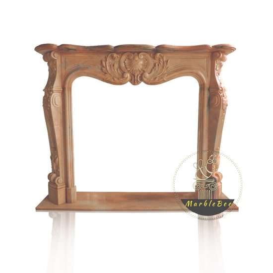 Hand-carved antique marble fireplace