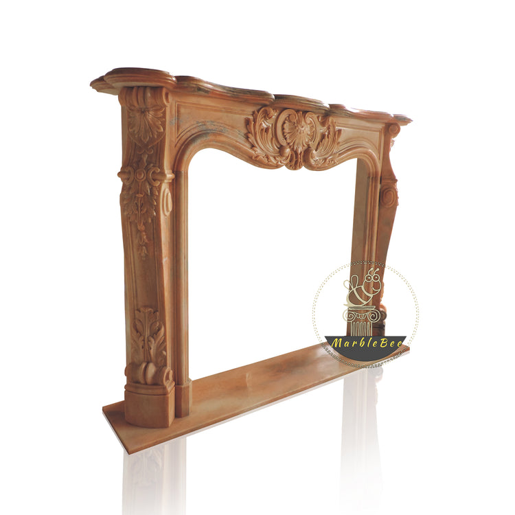 Hand-carved antique marble fireplace