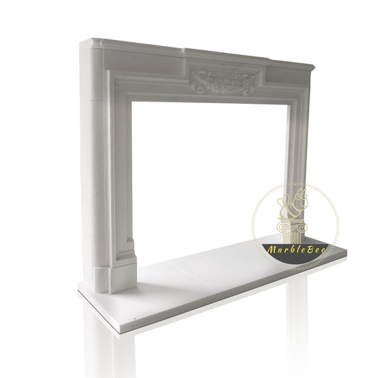 Victorian regency white marble fireplace